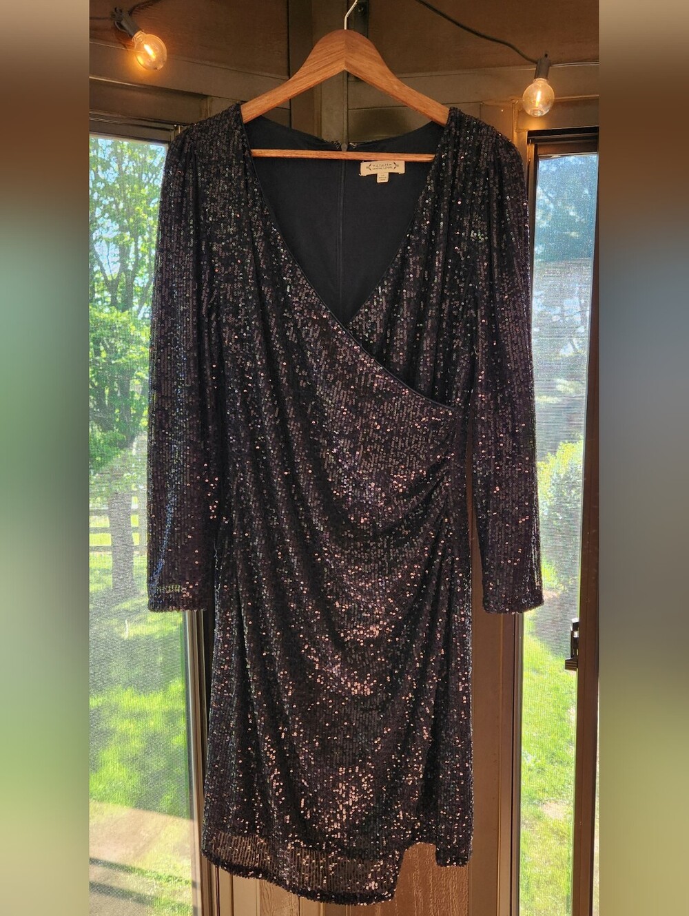 Nanette Lepore Size  14 Blue Navy Sequin Dress Blue Midi Cocktail Party